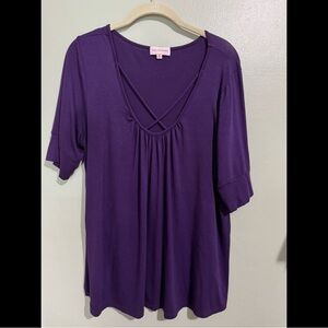 Molly & Isadora Purple Relaxed Blouse